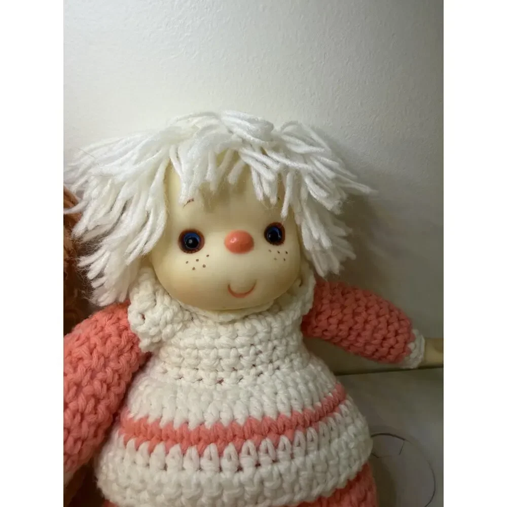 Lot Of 2 Vintage Crochet Dolls Strawberry Shortcake & Friend Apricot 12” EUC!!